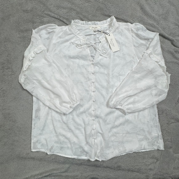 HAVER & Blair Top Women's 2X White NWT with underliner Beautiful! - Picture 1 of 11